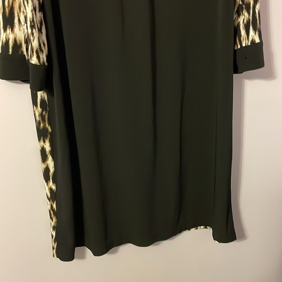 Chico’s Speckled Animal-Blocked Shirtdress Leopard Print Dress size 2 (L/12) - Picture 12 of 16